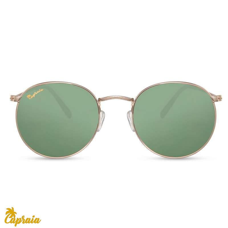 locs Capraia Bellone – Guld metal stel og grønne glas