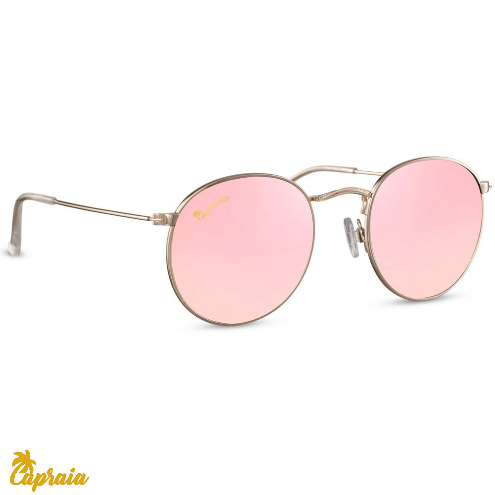 Locs Capraia Bellone – Guld Metal Stel Og Lyserøde Spejlglas