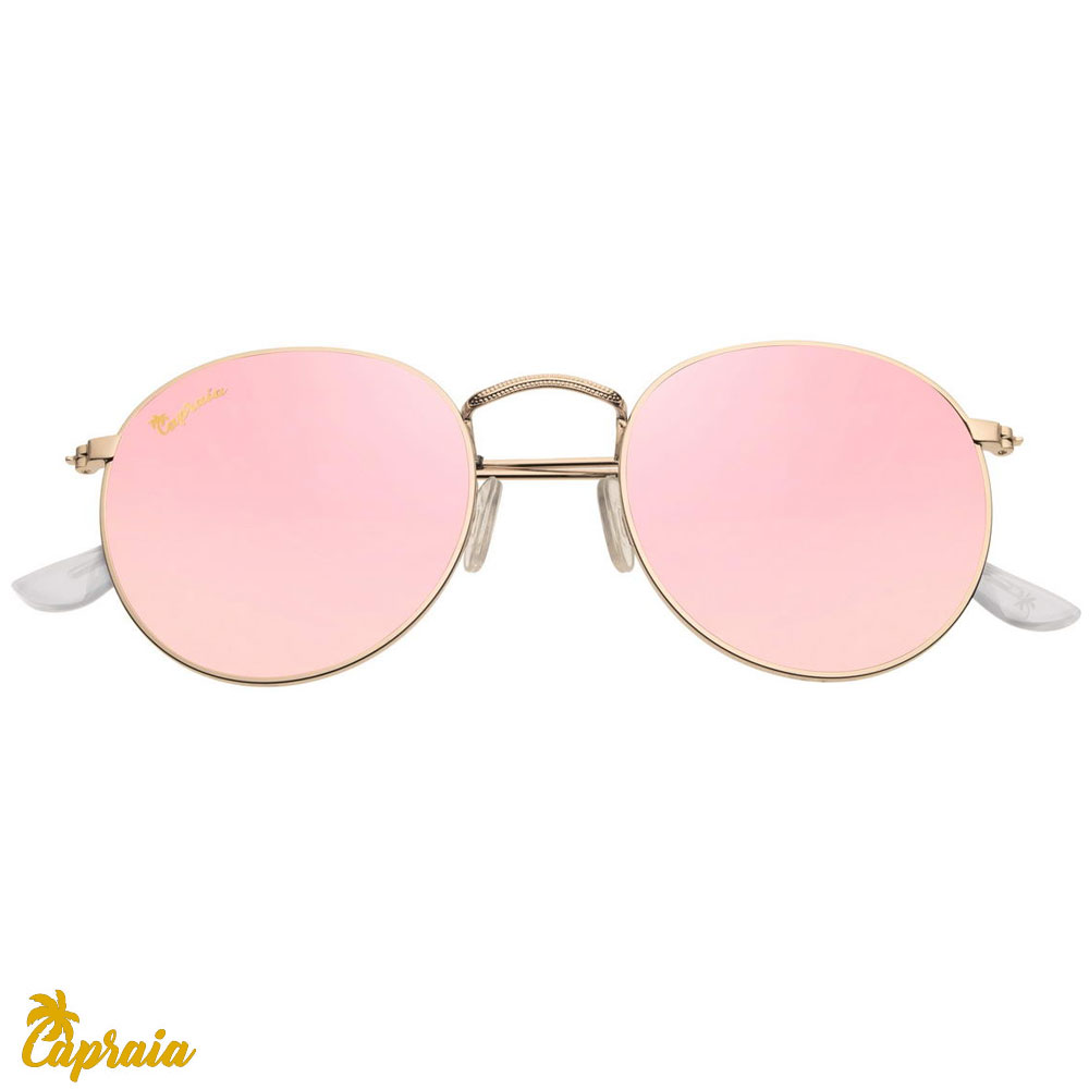 Locs Capraia Bellone – Guld Metal Stel Og Lyserøde Spejlglas