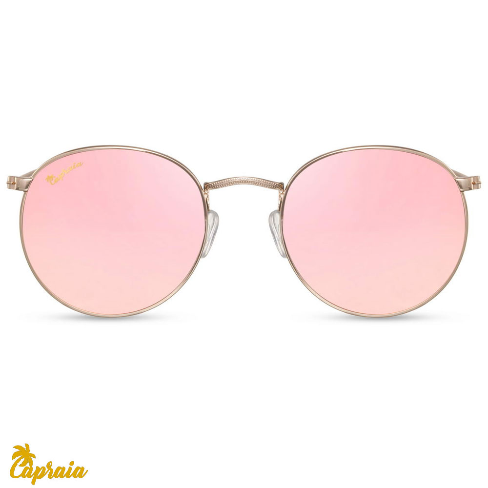 locs Capraia Bellone – Guld metal stel og lyserøde spejlglas