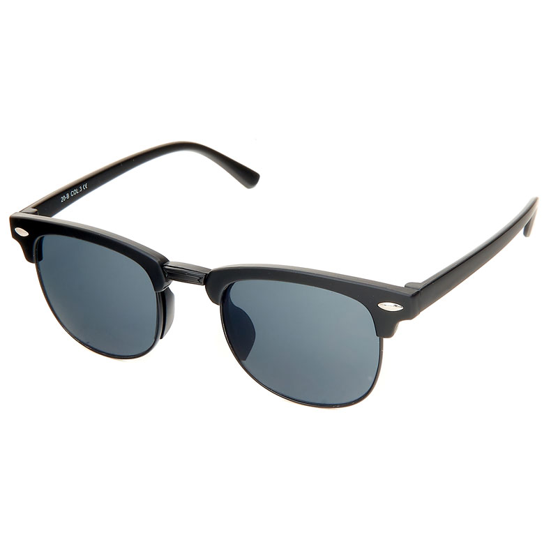 locs Clubmaster børnesolbriller – Sort stel mørke glas