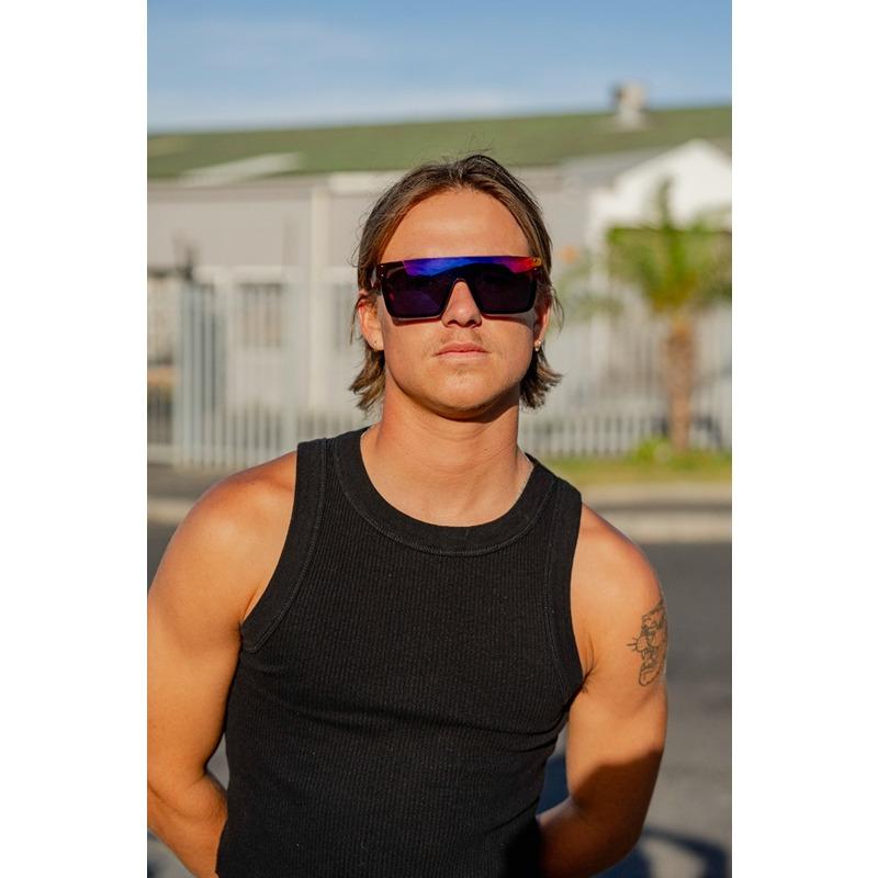 Locs Cool Matte Solbriller Med Blålilla Spejlglas | Ibiza