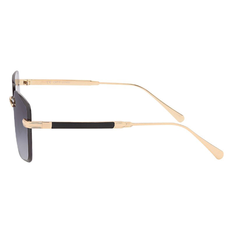 Locs Firkantede Y2K Solbriller Med Mørke Fade Glas Og Guld Metal Stel | Lloret De Mar