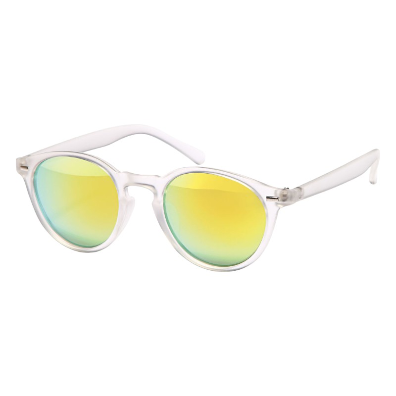locs Frosty transparente runde solbriller – Portsmouth | Gulgrønne spejlglas