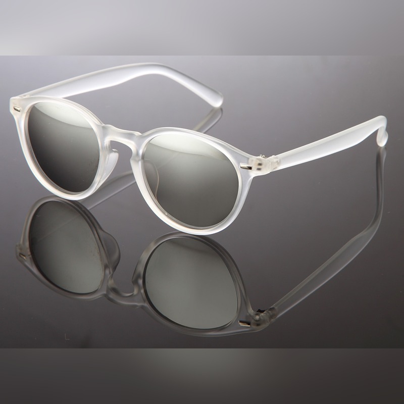 Locs Frosty Transparente Runde Solbriller – Portsmouth | Sølv Spejlglas