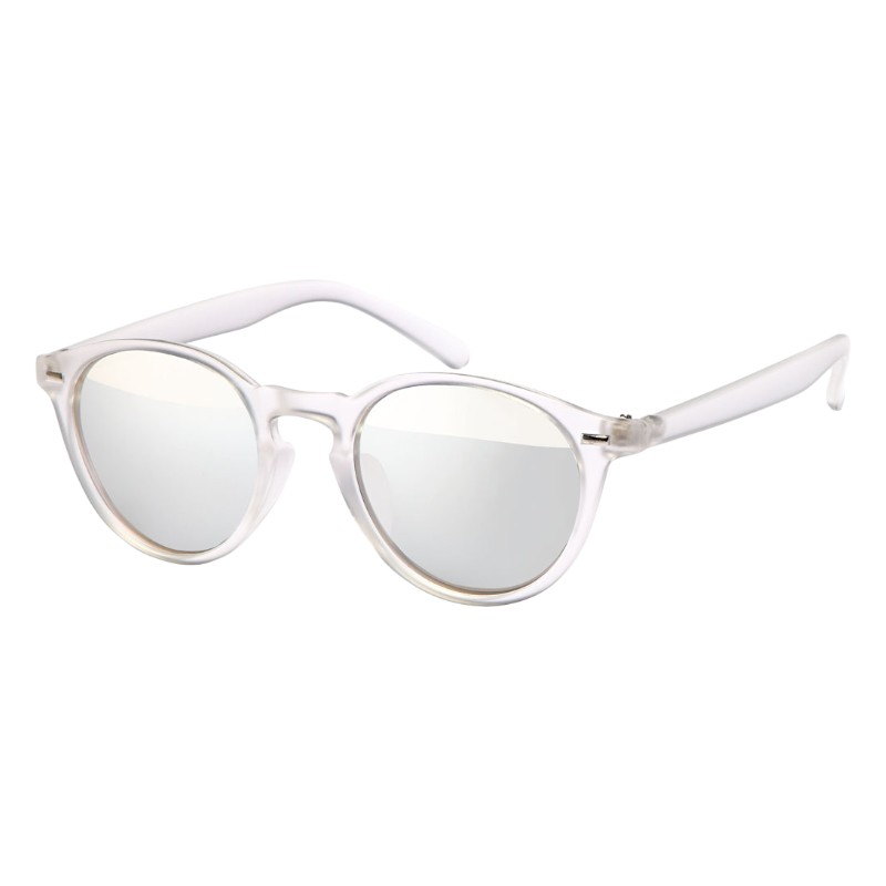 locs Frosty transparente runde solbriller – Portsmouth | Sølv spejlglas