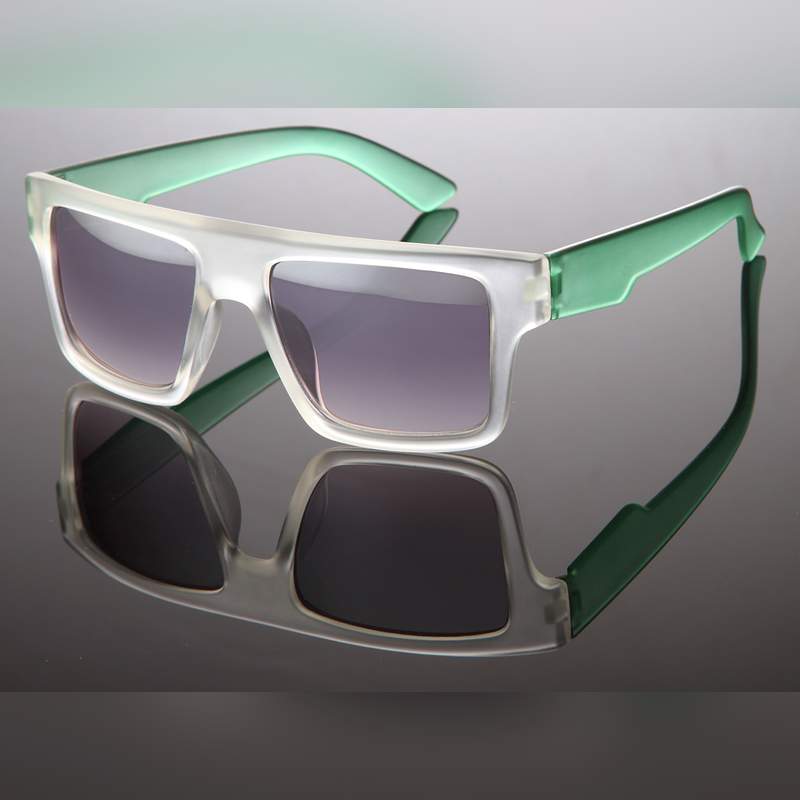 Locs Frosty Transparente Solbriller Med Grønne Stænger – Nijmegen | Fade Glas