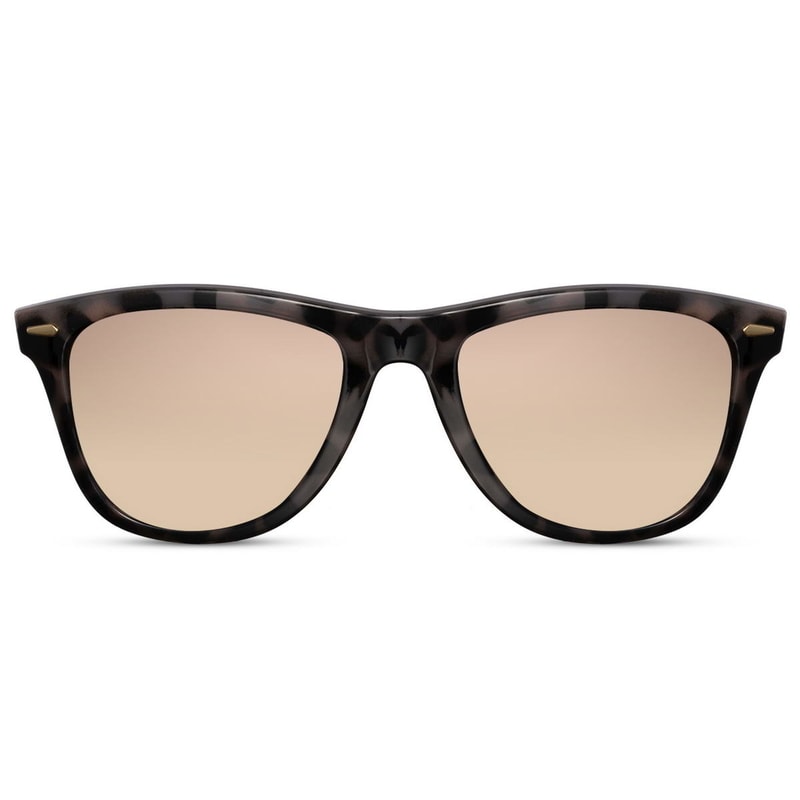 Locs Grå Leopard Wayfarer Style Solbriller – Brune Glas