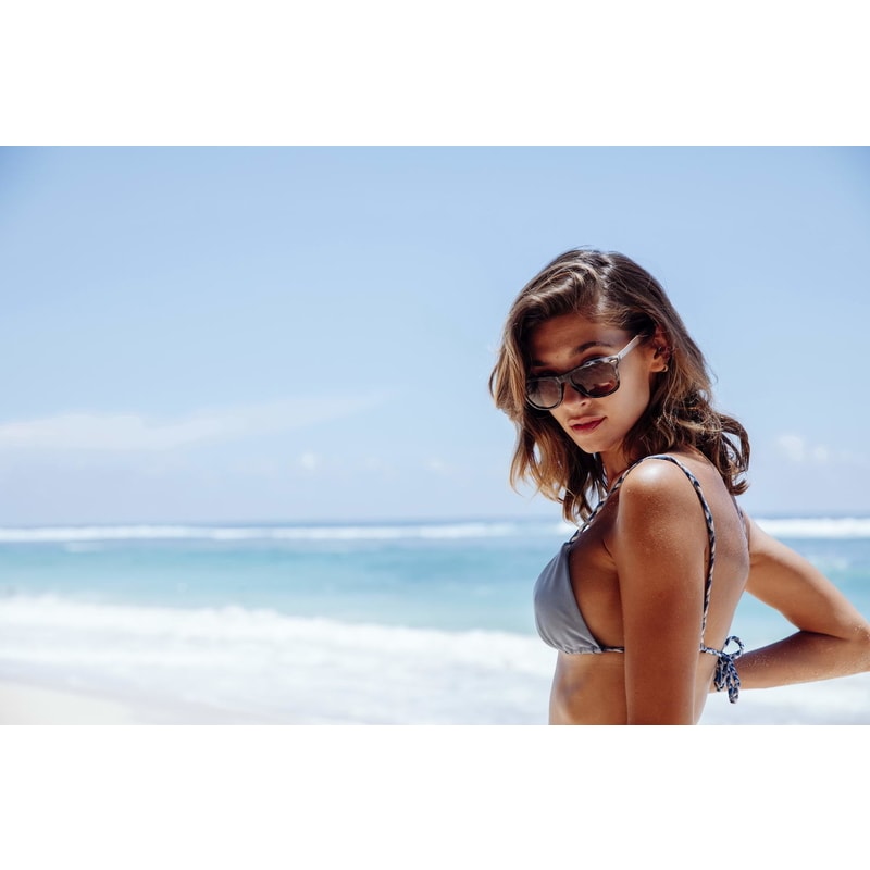 Locs Grå Leopard Wayfarer Style Solbriller – Brune Glas