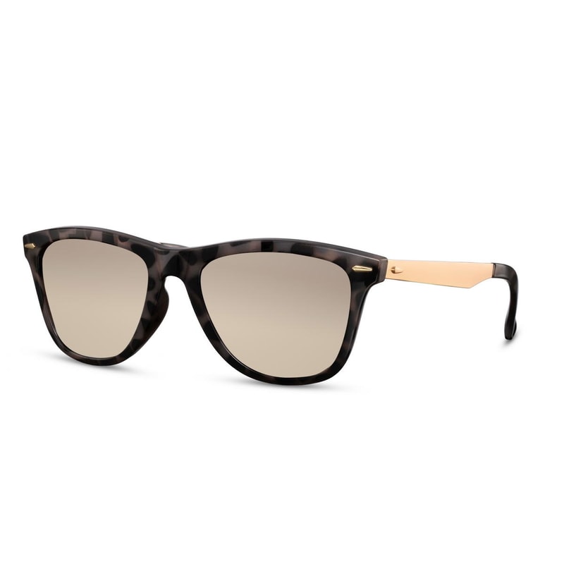 locs Grå Leopard Wayfarer Style Solbriller – Brune glas