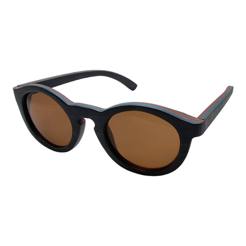 locs Grå Runde Handout Apparel Bambus Solbriller | Brune glas