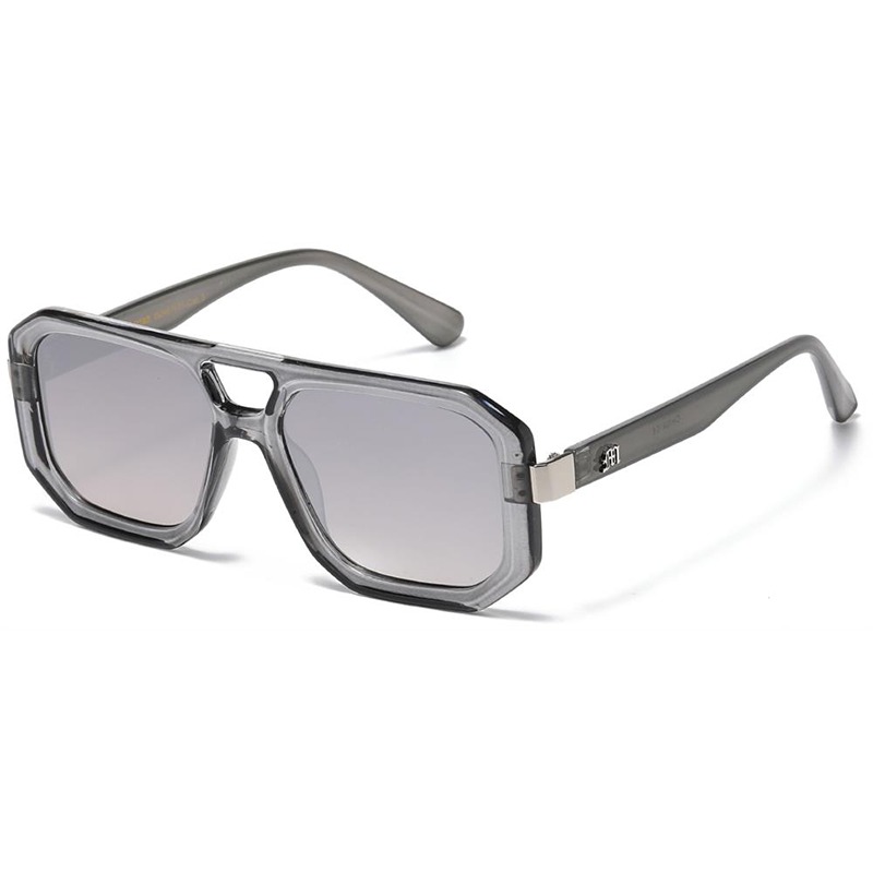 locs Grå transparente Manhattan Millionaire Solbriller – Winston | Sølv detaljer – Sølv spejlglas