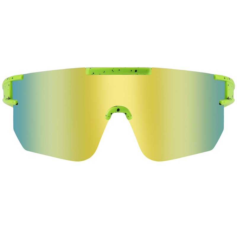 Locs Grønne Sportssolbriller / Hurtigbriller Med Gulgrøn Spejlglas | Girona