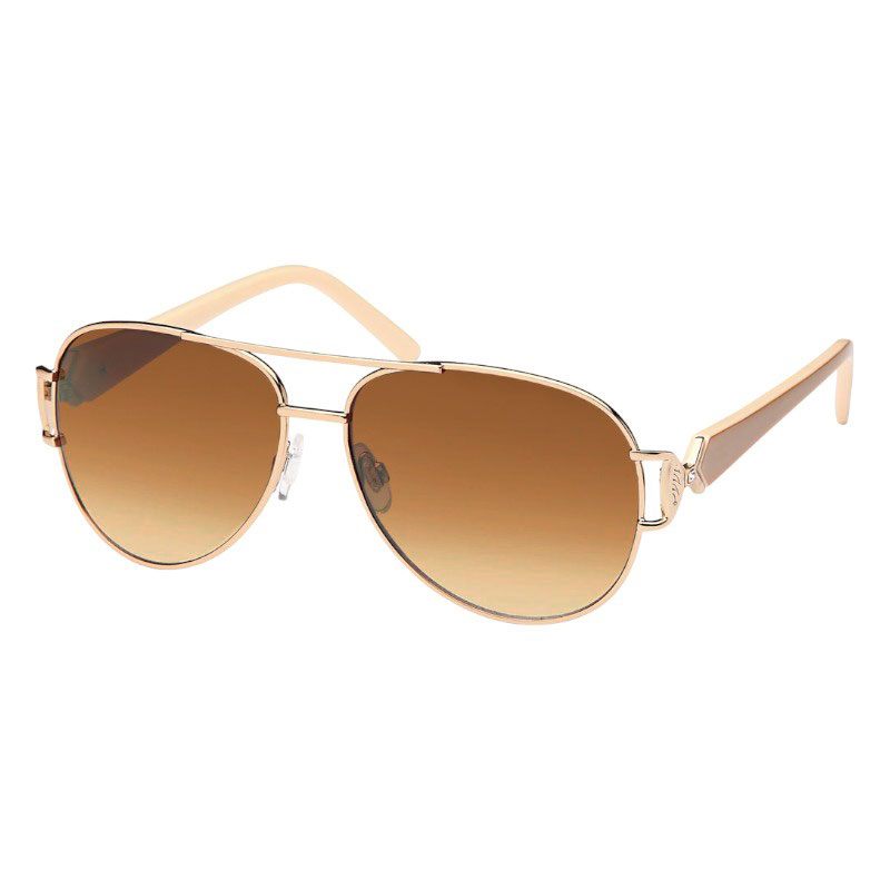 locs Guld Aviator solbriller – Mokka stænger | Brune fade glas