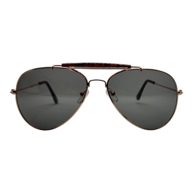 Locs Guld Aviator Solbriller | Vintage Style – Grå-grønne Glas