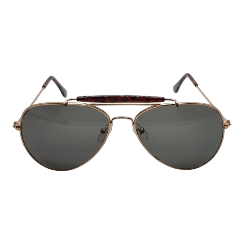 Locs Guld Aviator Solbriller | Vintage Style – Grå-grønne Glas