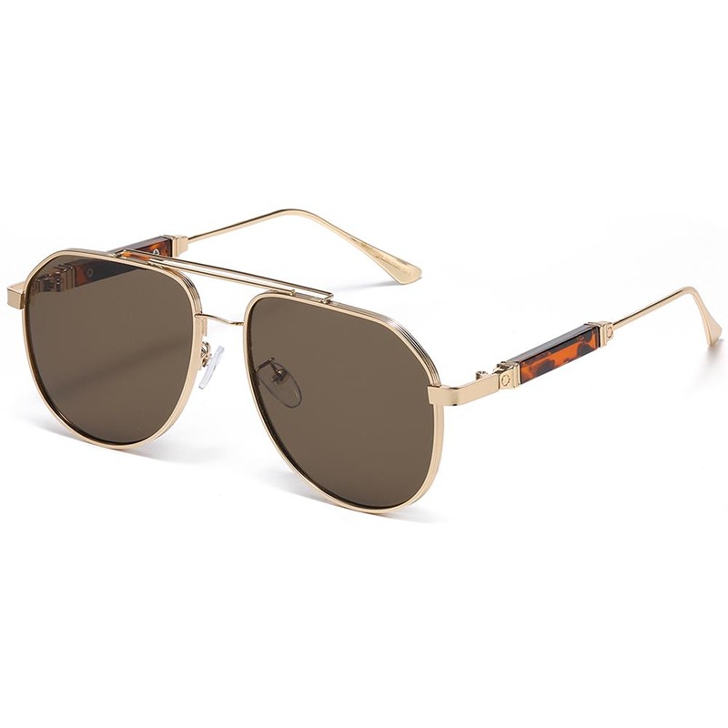 locs Guld metal Manhattan Aviator Solbriller – Lloyd | Brune glas