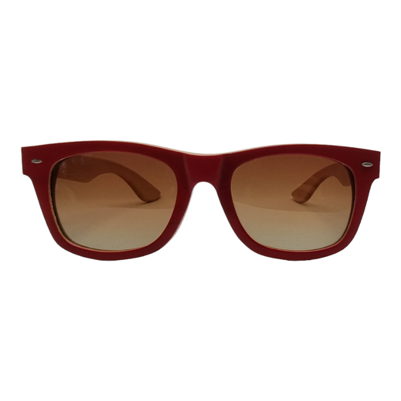 Locs Handout Apparel Bambus Solbriller | Rød Og Neutral Wayfarer