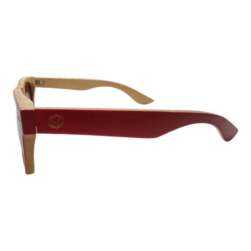 Locs Handout Apparel Bambus Solbriller | Rød Og Neutral Wayfarer