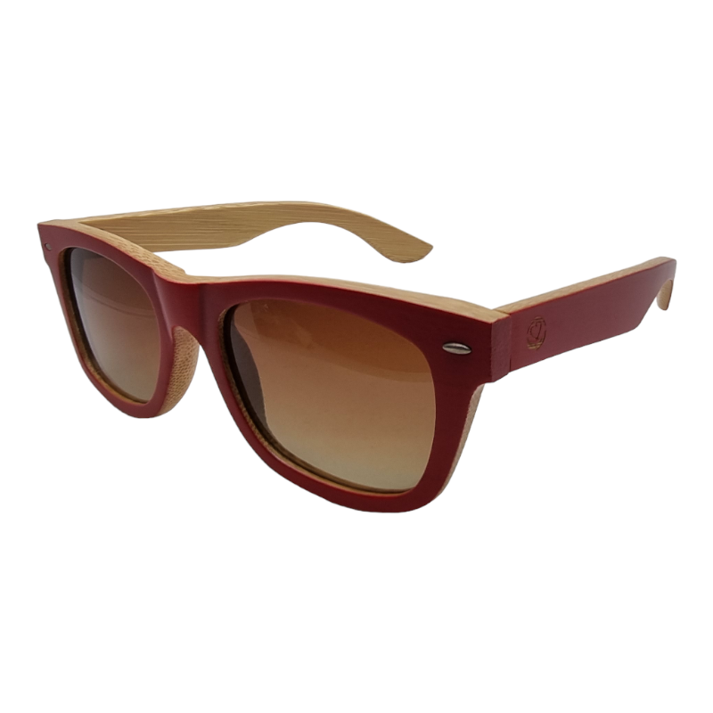 locs Handout Apparel Bambus Solbriller | Rød og neutral Wayfarer