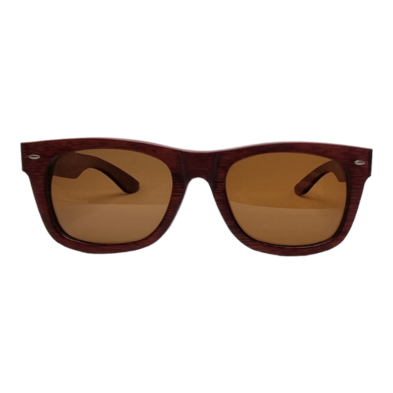 Locs Handout Apparel Bambus Solbriller | Vin Rød Wayfarer