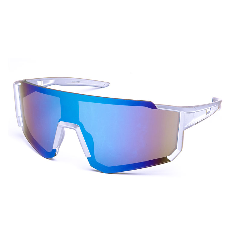 locs Hvide sportssolbriller / Hurtigbriller med blålilla spejlglas | Alicante