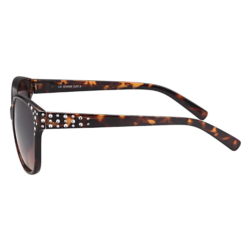 Locs Klassiske Brun Turtle Dame Solbriller Med Diamanter – Eve | Brune Fade Glas