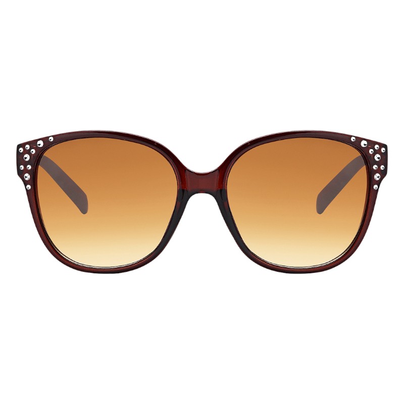 Locs Klassiske Brune Dame Solbriller Med Diamanter – Eve | Brune Fade Glas