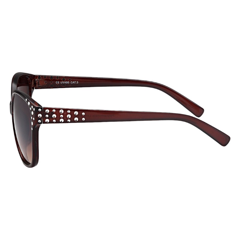 Locs Klassiske Brune Dame Solbriller Med Diamanter – Eve | Brune Fade Glas