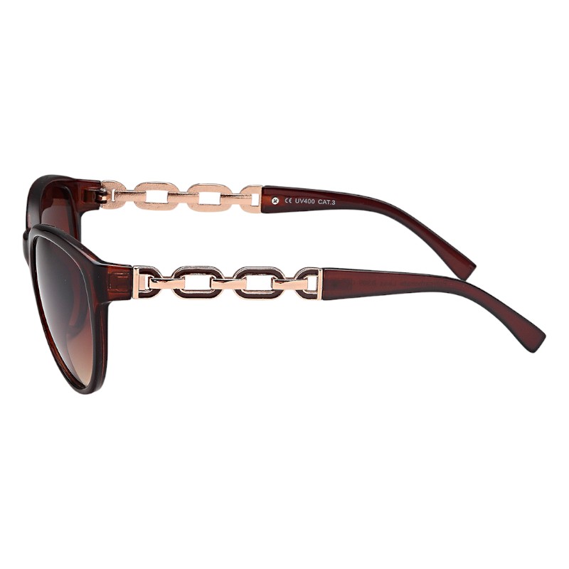 Locs Klassiske Brune Dame Solbriller Med Kæde Stænger – Nicole | Brune Fade Glas