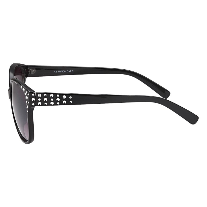 Locs Klassiske Sorte Dame Solbriller Med Diamanter – Eve | Mørke Fade Glas
