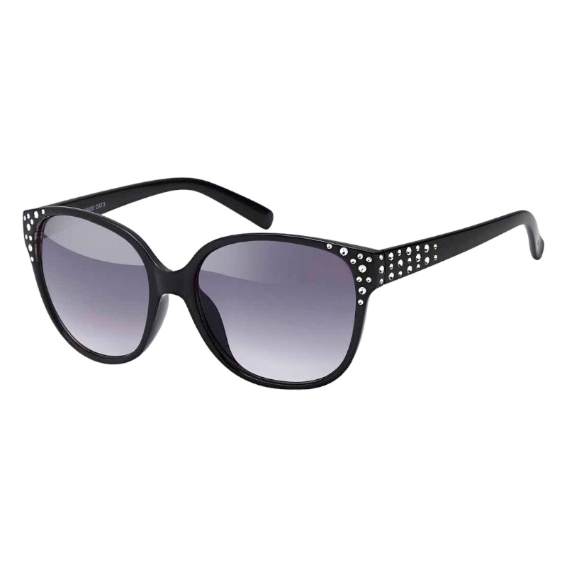 locs Klassiske sorte dame solbriller med diamanter – Eve | Mørke fade glas