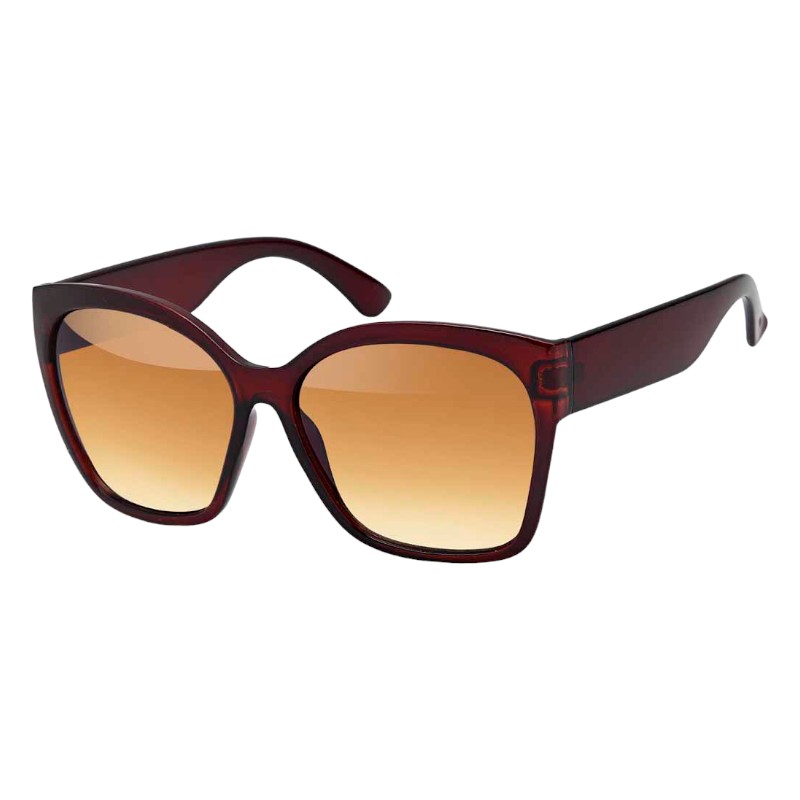 locs Klassiske store brune dame solbriller med brede stænger – Emily | Brune fade glas