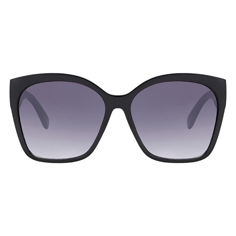 Locs Klassiske Store Sorte Dame Solbriller Med Brede Stænger – Emily | Mørke Fade Glas