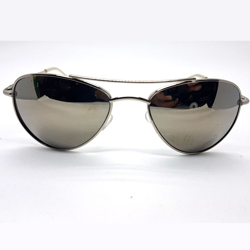 Locs Lille Kurvet Aviator Solbrille – Sølv Stel Med Spejlglas