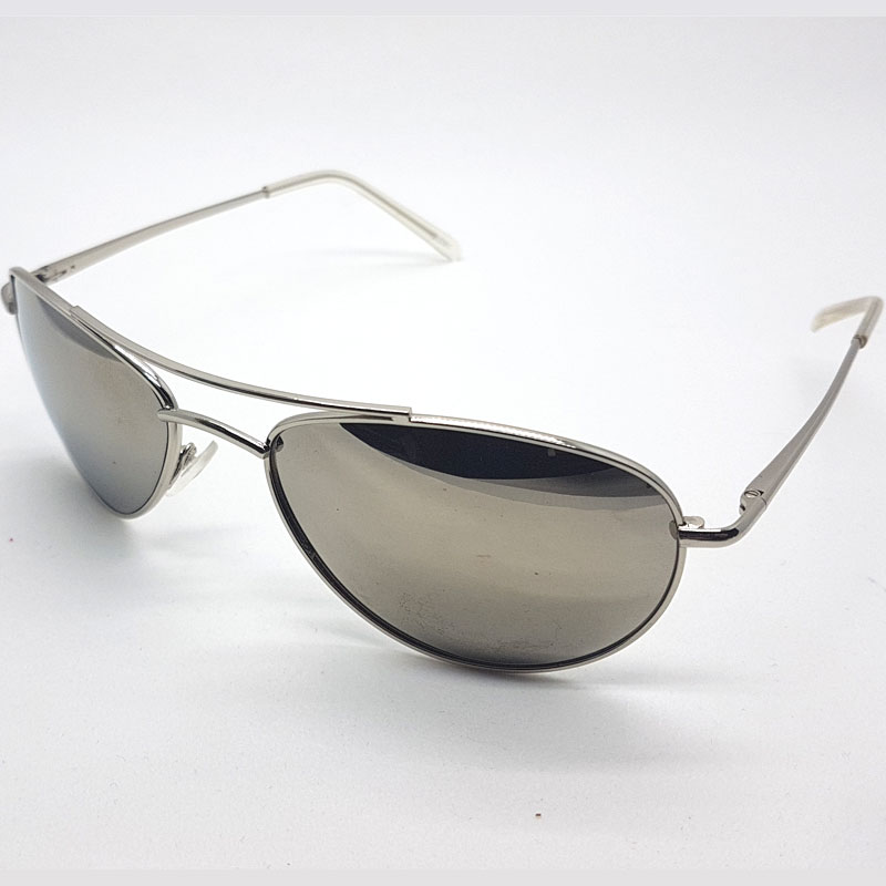 locs Lille kurvet Aviator solbrille – Sølv stel med spejlglas