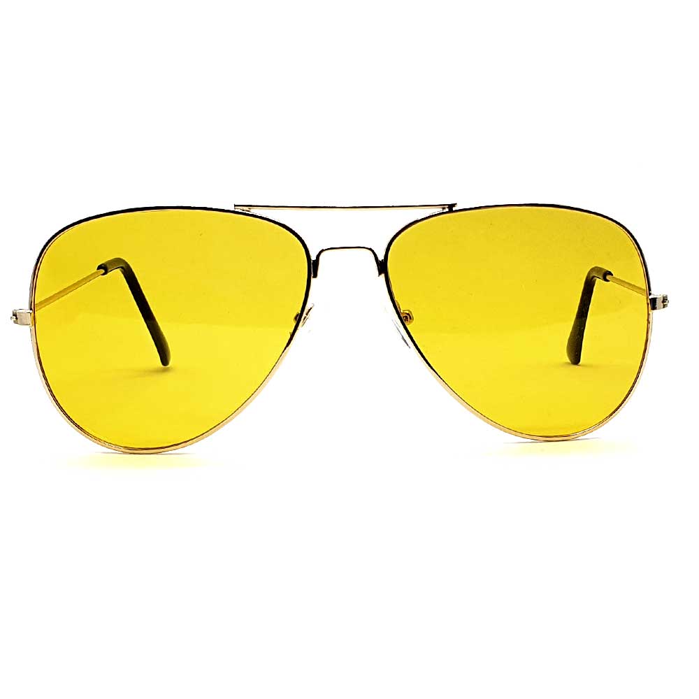 Locs Aviator Natkørebriller – Guldstel