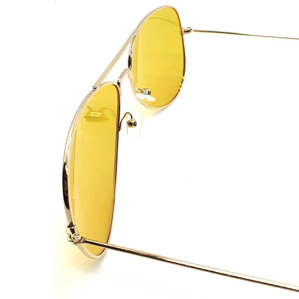 Locs Aviator Natkørebriller – Guldstel