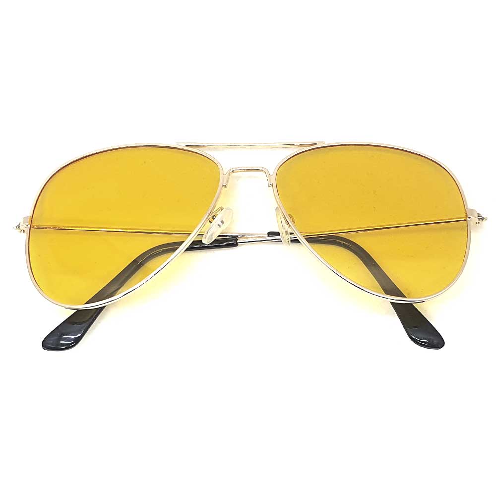 Locs Aviator Natkørebriller – Guldstel
