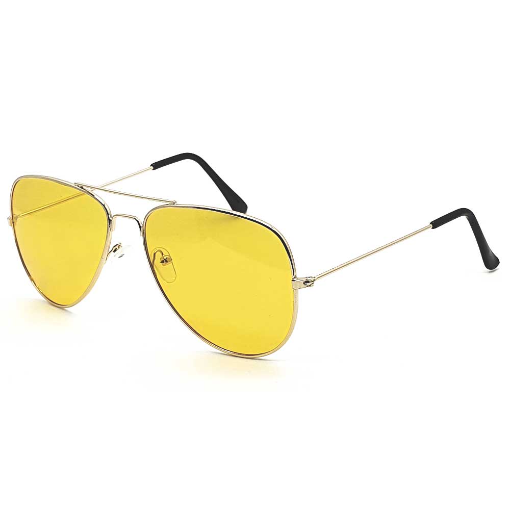 locs Aviator Natkørebriller – Guldstel