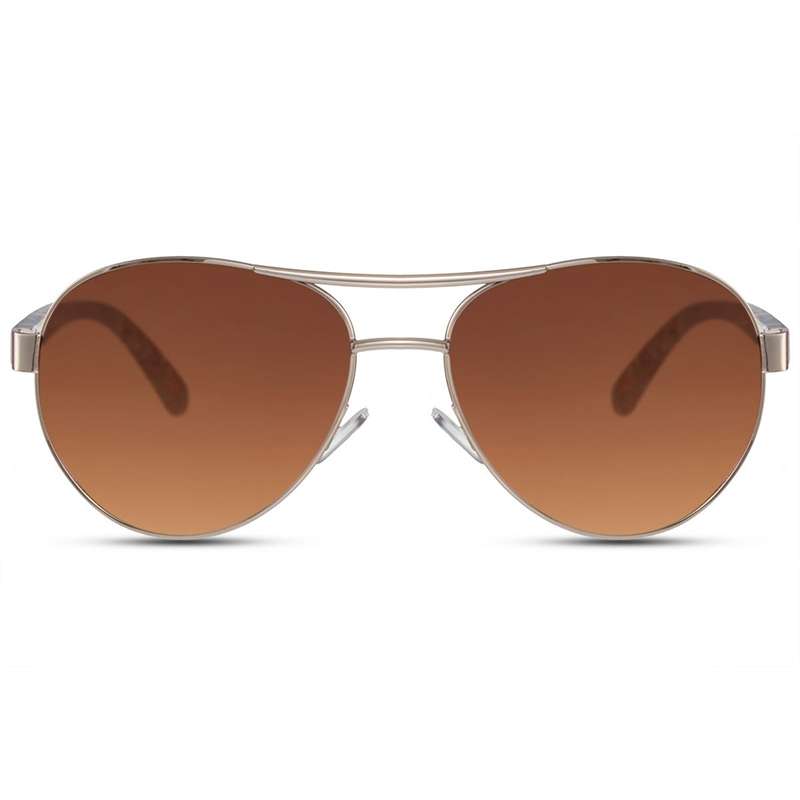 Locs Aviator Style Flower Solbriller – Brune Glas