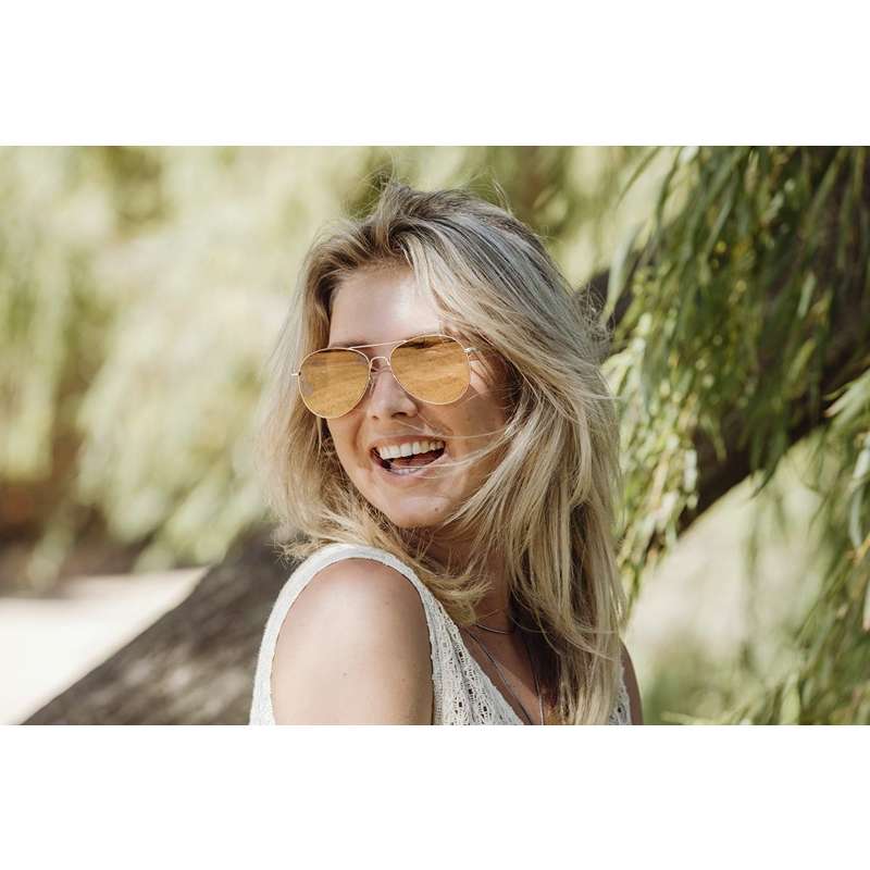 Locs Aviator Style Solbriller – Guld Spejl