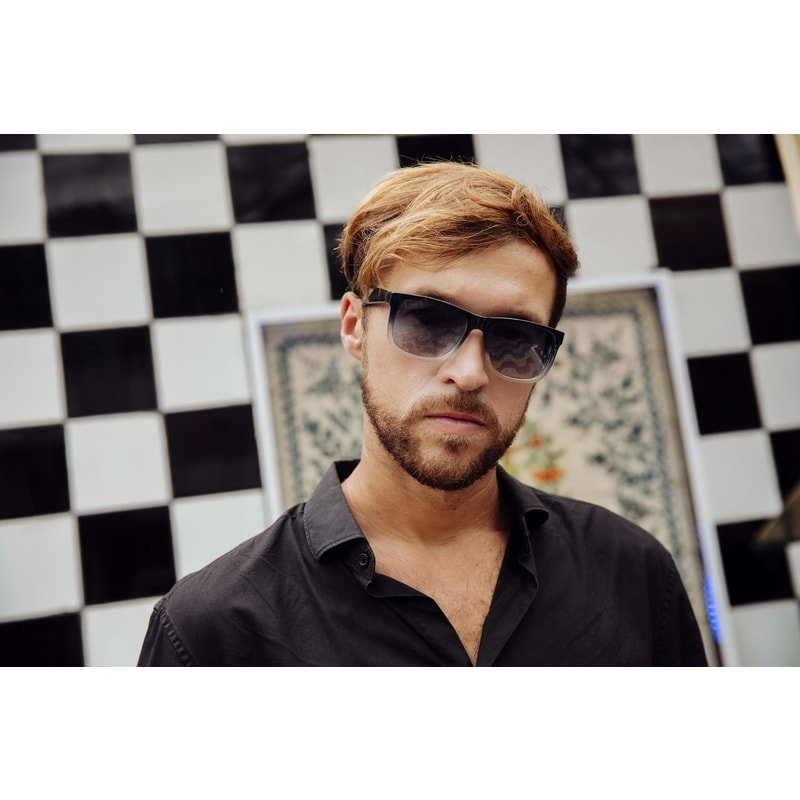 Locs Blå Fade Wayfarer Champ Solbriller – Blå Glas