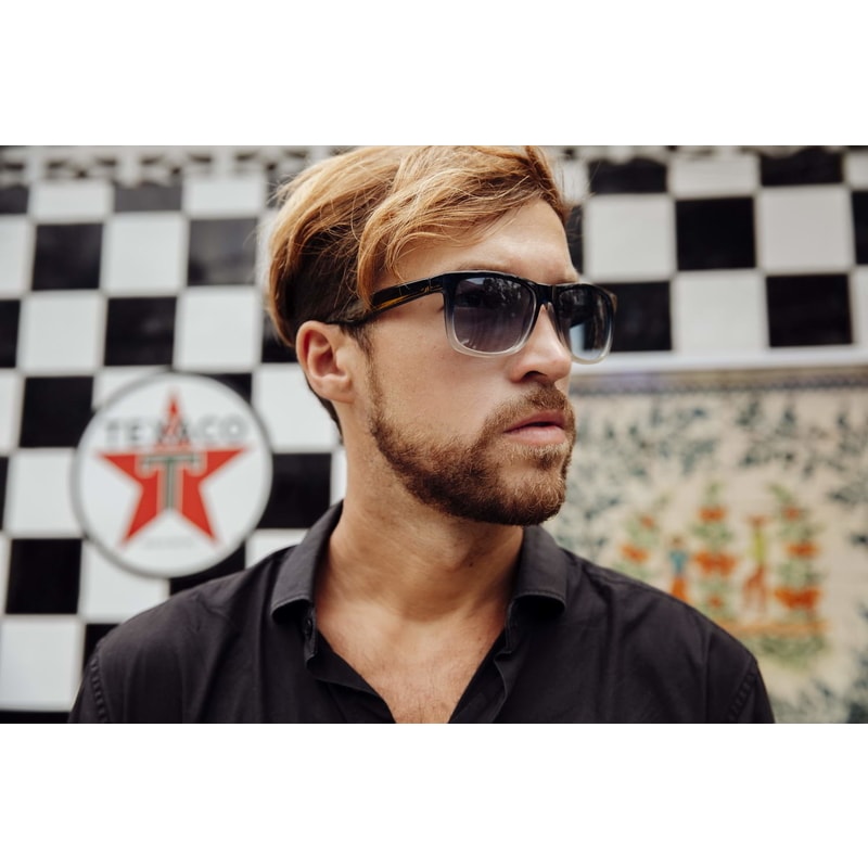 Locs Blå Fade Wayfarer Champ Solbriller – Blå Glas