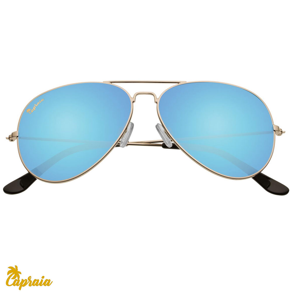 Locs Capraia Nasco – Guld Stel Og Blå Spejlglas