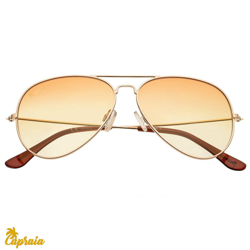 Locs Capraia Nasco – Guld Stel Og Lysebrune Glas