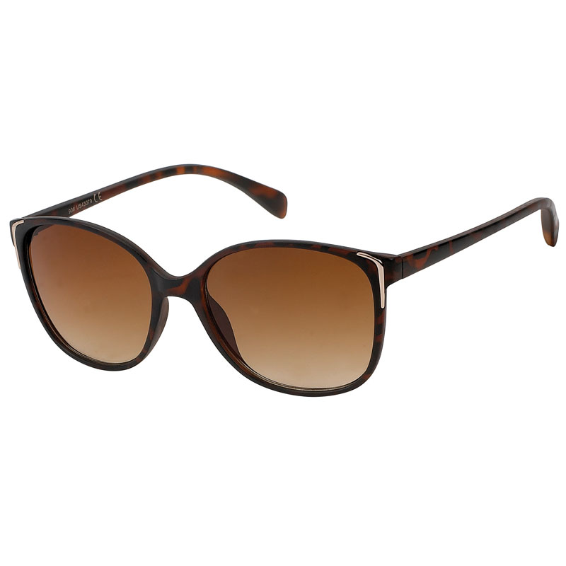 locs Dame solbriller med guldkanter – Brun Leopard