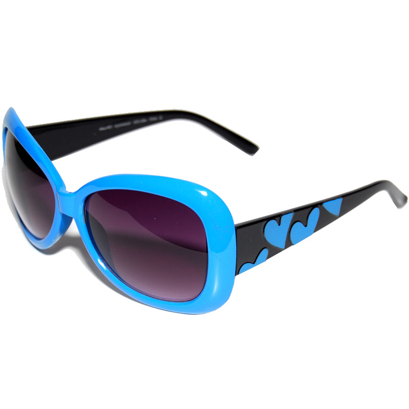 locs Dame Solbriller Med Hjerter – Hvid og Blå