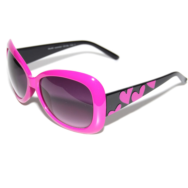 locs Dame Solbriller Med Hjerter – Pink og Sort