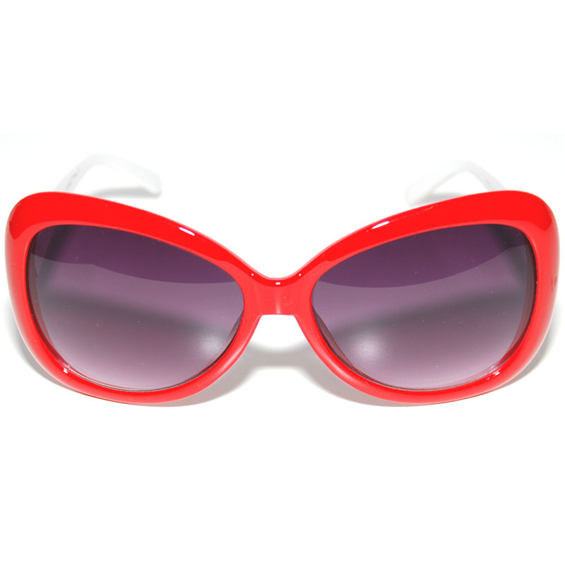 Locs Dame Solbriller Med Hjerter – Rød Og Hvid